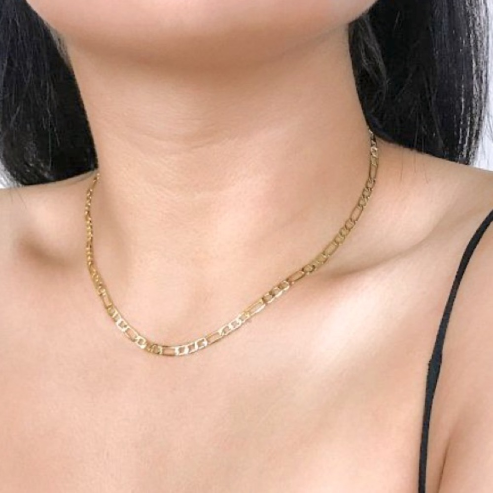 Unisex Non-tarnish Gold Figaro Chain